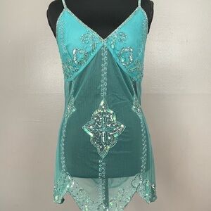 Mandee Aqua Embellished Dress